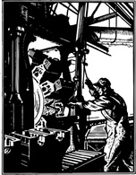 Factory Lineart Machine Industry Labor Worker Rotary Milling Employee Industrial Manufacturing Thumbnail