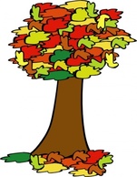 Fall Coloured Tree clip art