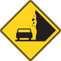 Falling Rocks Sign clip art Thumbnail