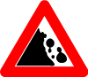Falling Rocks Vector Road Sign Thumbnail