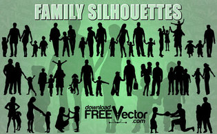 Family Silhouettes Vector Thumbnail