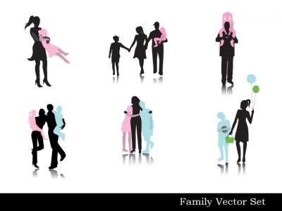 Family Vector Silhouettes Thumbnail