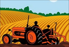 Farming, machinery, field vector