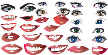Female lips and eyes free vector Thumbnail