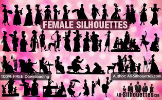 Female vector silhouettes Thumbnail