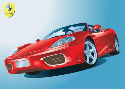 Ferrari Sports Car Vector Thumbnail