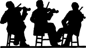 Fiddlers In Silhouette clip art Thumbnail