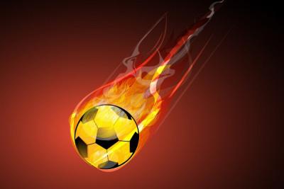 Fiery Soccer Ball Vector Thumbnail