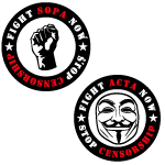 Fight Acta And Sopa Vector Stickers Thumbnail