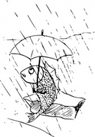 Fish With Umbrella clip art