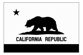 Flag of California (thin border, monochrome, solid) Thumbnail
