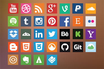 Flat Social Media Vector Icons Thumbnail