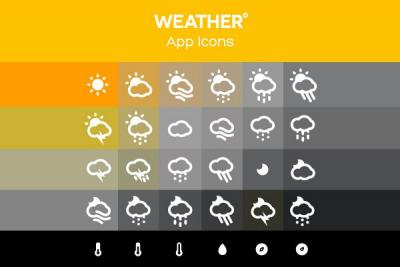 Flat Weather App Vector Icons Thumbnail