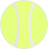 Flat Yellow Tennis Ball clip art Thumbnail