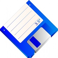 Floppy Icon Disk Blue Disc Diskette Sabathius Labelled Thumbnail