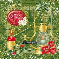 Floral merry christmas with oil lamp Thumbnail