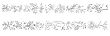 Flower type of line drawing vector diagram-2