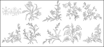 Flower type of line drawing vector diagram-3 Thumbnail