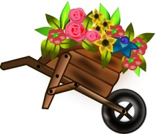 Flower Wheelbarrel clip art Thumbnail