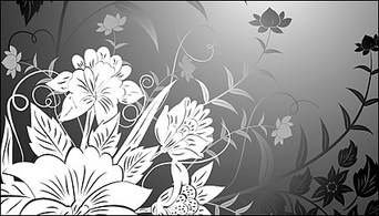 Flowers line drawing vector material