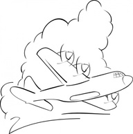 Flying Aircraft Outline clip art Thumbnail