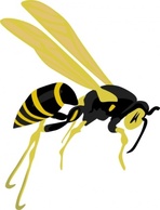 Flying Wasp clip art Thumbnail