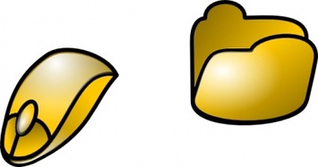 Folder And Mouse Icon clip art