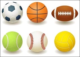 Football, basketball, rugby, tennis, baseball, volleyball vector material Thumbnail