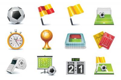 Football Match 3D Vector Icons Thumbnail