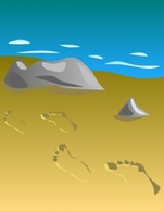 Footprints In Sand clip art Thumbnail