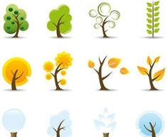 Four Seasons Tree Icons