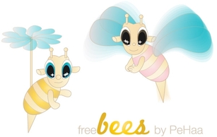 Free Bees  Vector Characters Thumbnail