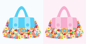 Free vector bag flowers