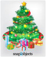 Free Vector Christmas Tree and Gift Boxes