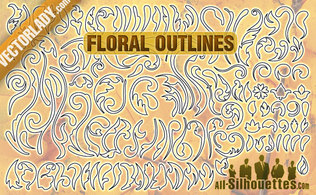 Free Vector Floral Outlines Thumbnail