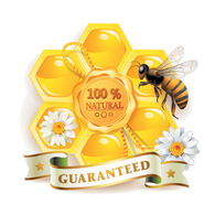 Free vector Honey bee 100% natural guaranteed Thumbnail