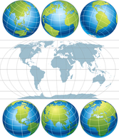 Free Vector Six Globe and Map Thumbnail
