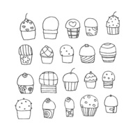 Freehand Vector Cupcakes Thumbnail