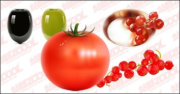 Fruits and vegetables vector material Thumbnail