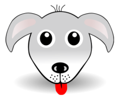 Funny Dog Face Grey Cartoon