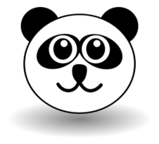 Funny panda face black and white Thumbnail