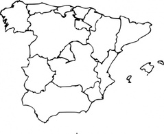 Geography Outline Europe Map Spain Regions Blank