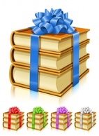 Gifts of books with ribbons and bows Thumbnail