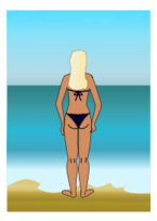 Girl in bikini at sea Thumbnail