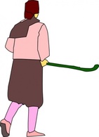 Girl Playing Hockey clip art