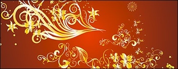 Gold gorgeous patterns Vector-3