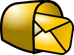 Gold Theme Mailbox Mail clip art Thumbnail