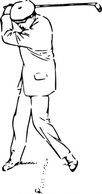 Golfer At The Top Of The Stroke clip art Thumbnail