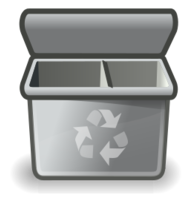 Gray recycle bin