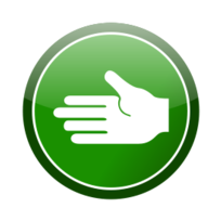 Green cirlce hand icon